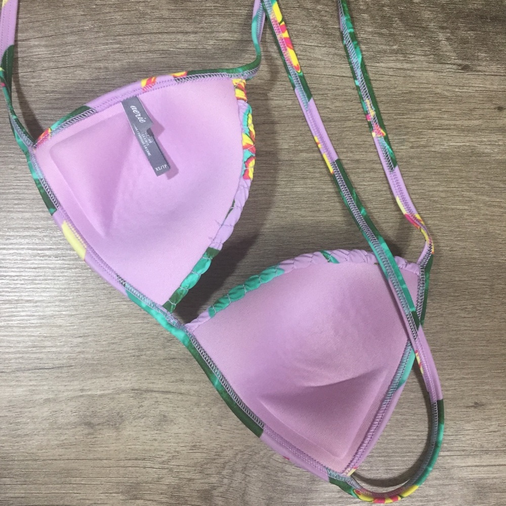 Aerie • Swim • Purple • Flower • Top - Picture 3 of 4